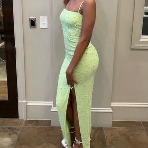 Windsor light green pearl dress